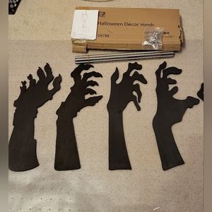 Halloween zombie hands silhouette lawn decorations